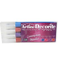 Artline Markers - Decorite Flat - 4 st. - Metallic