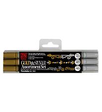Zig Markers - Twin Tip - 3 pcs - Gold and Silver