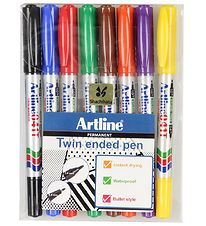 Artline Markers - Permanente markeringen - 2-in-1 - 8 stk