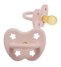 Hevea Pacifier - 0-3 Mths. - Natural Rubber - Powder Pink w. Flo