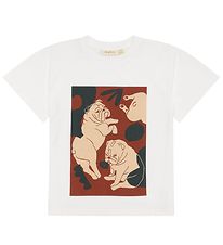 Soft Gallery T-Shirt - Asger - Blanc comme neige av. Chiens