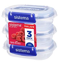 Sistema Brotdose - Rechteckiges Klip It Plus - 3er-Pack - 180 ml