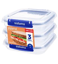 Sistema Lunchbox - Square Klip it Plus - 3-Pack - 520ml - Blue