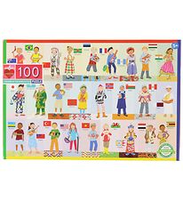 Eeboo Puzzle Game - 100 Bricks - Kids of the World