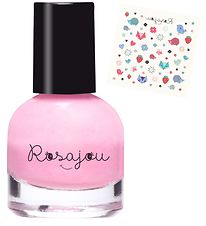 Rosajou Nagellak m. Nagelstickers - Flamingo