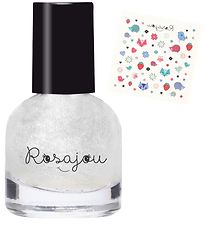 Rosajou Nagellak m. Nagelstickers - Parel