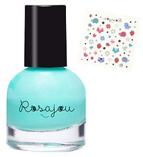 Rosajou Nagellak m. Nagelstickers - Lagune