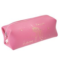 Rosajou Makeup Bag - 19x9 cm - Pink w. Unicorn
