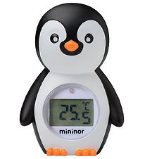 Mininor Bath Thermometer - Penguin - Black/White