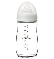 Mininor Feeding Bottle - Glass - 240 mL - White