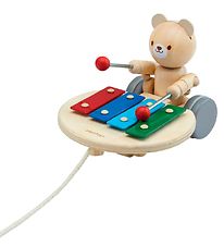 PlanToys Wooden Toy - Musical Bear In Leash - Wood
