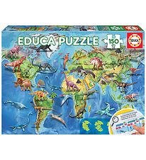 Educa Puzzle Game - 150 Bricks - Dinosaurs World Map