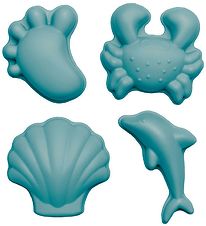 Scrunch Sand Molds - 4 pcs - Silicone - 6,5-10,5 cm - Petrol