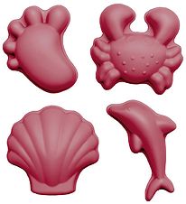 Scrunch Sand Molds - 4 pcs - Silicone - 6,5-10,5 cm - Cherry Red