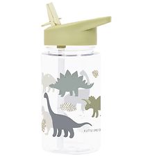 A Little Lovely Company Water Bottle w. Straws - 450 mL - Green