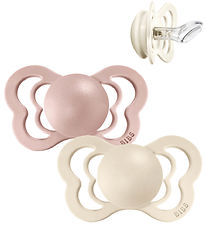 BIBS Couture Pacifiers - Size 2 - 2-Pack - Anatomical - Ivory/Bl