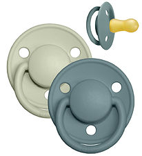 BIBS De Lux Pacifiers - Size 2 - 2-Pack - Round - Iceland Sea/Sa