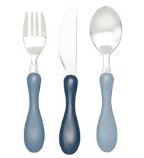 PQZATX Life Children Stainless Cutlery Set with Spoon Fork and Travel Case（Blue）