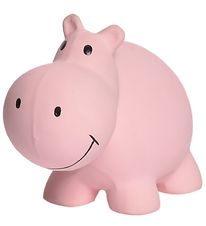 Tikiri Rattle Toy - Natural Rubber - Hippopotamus - Rose