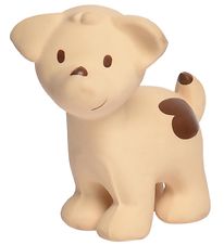 Tikiri Rattle Toy - Natural Rubber - Dog - Beige/Brown