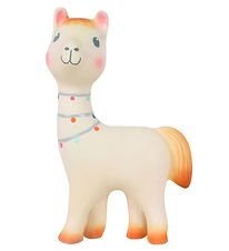 Tikiri Teether Rattle - Natural Rubber - Llama - White