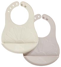 Cam Cam Bibs w. Food Catcher - Silicone - 2-pack - Flower - Eart