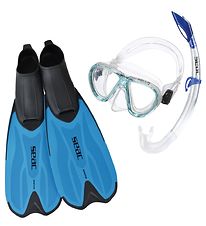 Seac Snorkelset m. Flippers - Tris Spinta Jr - Blauw