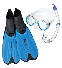 Seac Snorkeling Set w. Diving Fins - Tris Spinta MD - Blue