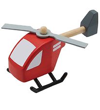 PlanToys Jouet en bois - Hlicoptre - Rouge