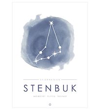 Citatplakat Poster - A3 - Sterrenbeeld - Steenbok - Blauw