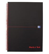 Oxford Notebook - Spiral - Lined - A5 - Black/Red