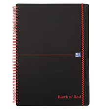 Oxford Notebook - Spiral - Lined - A4 - Black/Red