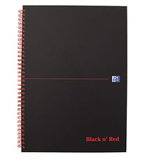 Oxford Muistikirja - Spiral - vuorattu - A4 - Musta/Punainen