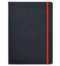 Oxford Minnisbók - Harður Cover - Fóðraður - A5 - Svart/Rautt