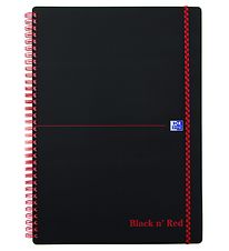 Oxford Carnet - Spiral - Carr - A4 - Noir/Rouge