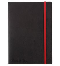 Oxford Minnisbók - Soft Cover - Fóðrað - A5 - Svart/Rautt