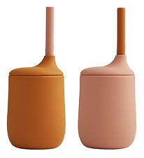 Liewood Cups w. Straws - 2-Pack - Silicone - Ellis - Dark Rose