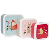 Petit Monkey Lunchbox - 3-Pack - Woodland Stone Blue