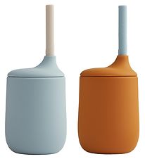 Liewood Cups w. Straws - 2-Pack - Silicone - Ellis - Mustard/S
