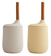 Liewood Beker m. Rietje - 2-pack - Silicone - Ellis - Sandy Mul