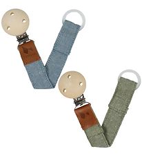Fabelab Dummy Clip - 2-Pack - Olive Chambray/Blue Spruce Chambra