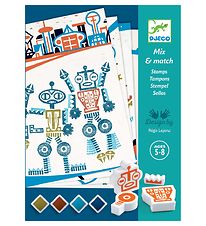 Djeco Jeu de tampons - Mix & Match - Robots extraterrestres