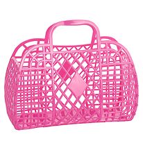Sun Jellies Little Folding Basket - Retro - Berry Pink