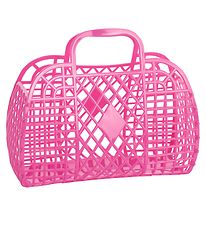 Sun Jellies Little Folding Basket - Retro - 26x21x12 cm - Berry