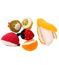 Papoose Play Food - 6 Parts - Felt - Fruit box