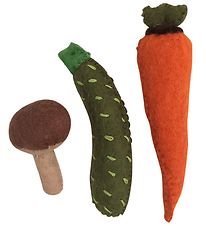 Papoose Play Food - Felt - Carrot/Zucchini/Mushroom