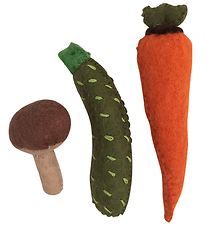 Papoose Jouets de Nourriture - Feutre - Carotte/Courgette/Champi