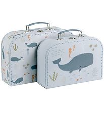 A Little Lovely Company Valise en Carton - 2 pices - 29x25,5 cm