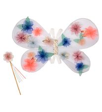 Meri Meri Costume - Fairy Wings - Transparent w. Flowers