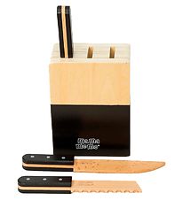 MaMaMeMo Knife Block w. 3 Knives - Wood